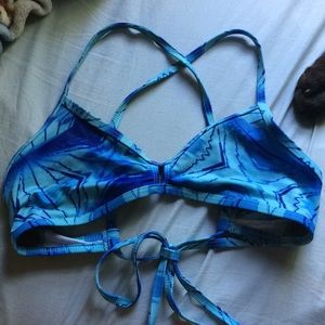 Jolyn vent top swimming lane pattern bikini